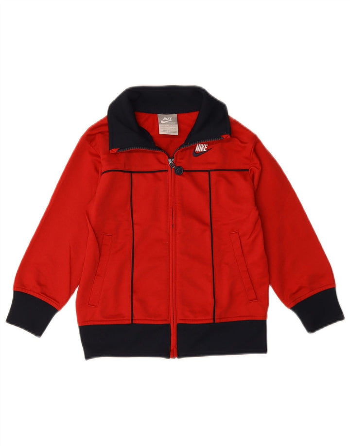Nike Jungen-Trainingsanzug mit grafischem Oberteil, 4–5 Jahre, Größe S, Rot, Farbblock