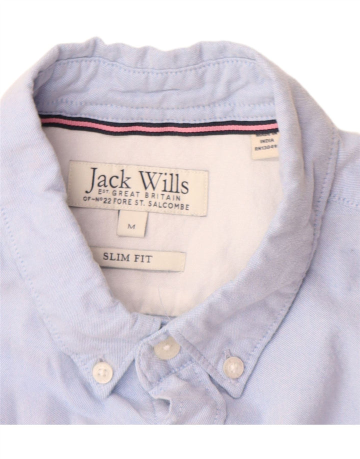 Jack Wills Slim-Fit-Hemd für Herren aus mittelblauer Baumwolle