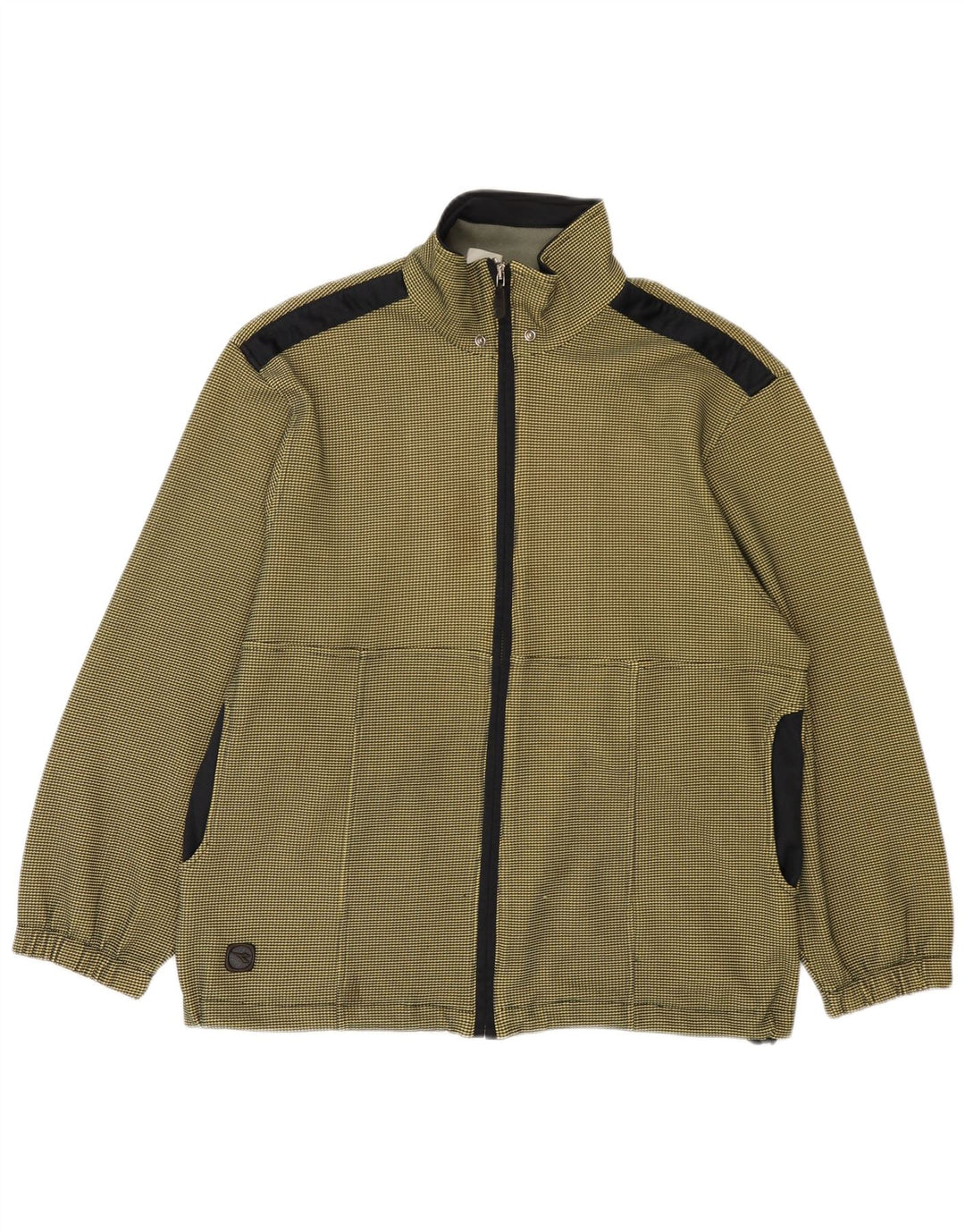 Diadora Herren-Trainingsanzug-Top-Jacke, Mittelkhaki, Farbblock