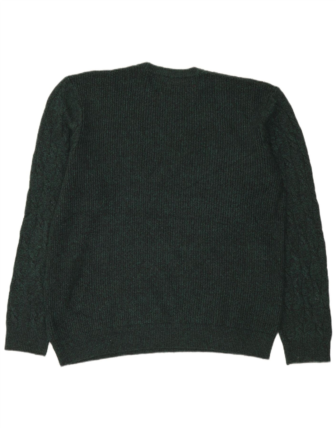 MARKS & SPENCER Herren-Pullover mit Rundhalsausschnitt, XL, grünes Polyamid