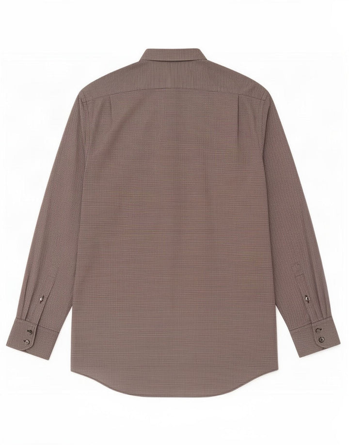 Lacoste Herrenhemd Größe 40 Mittelschwarze geometrische Baumwolle