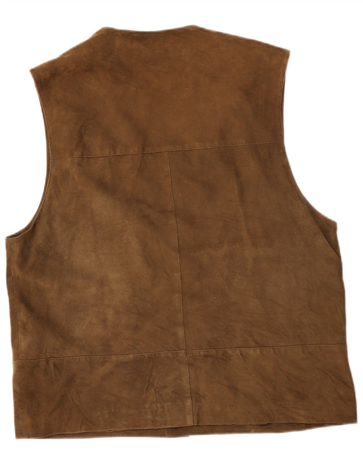 Vintage Herren Wildlederweste IT 52 Großes braunes Leder
