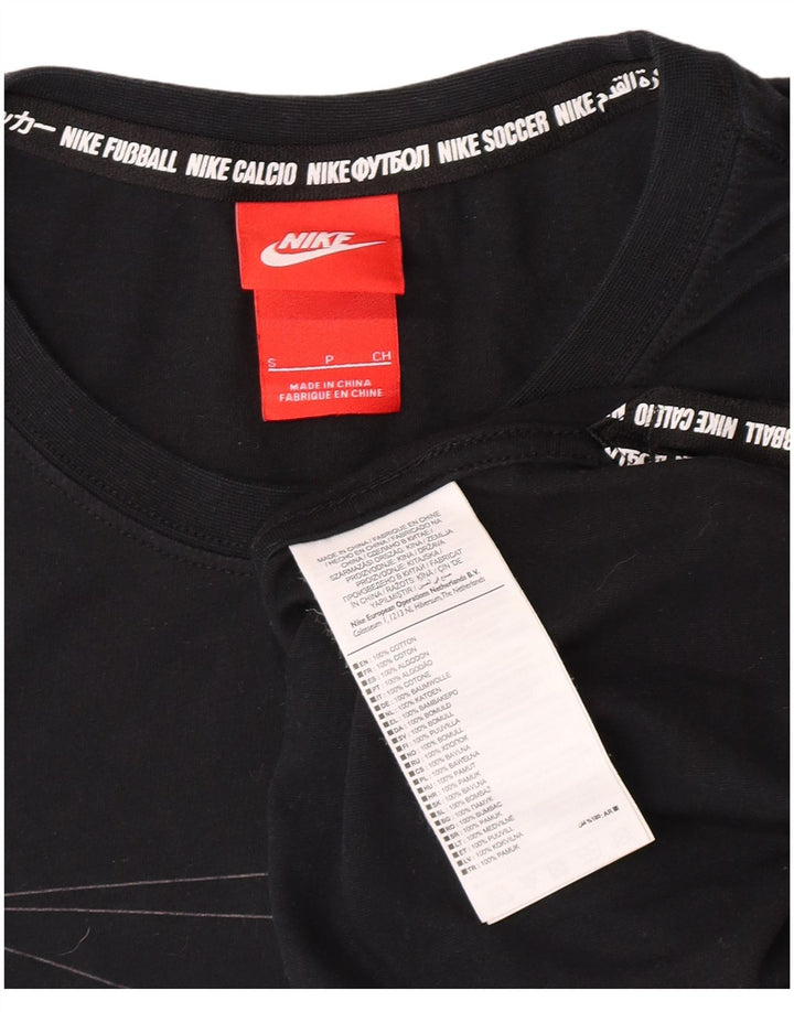 Nike Herren-T-Shirt mit Grafik, Größe S, Schwarz, geometrisch, Baumwolle