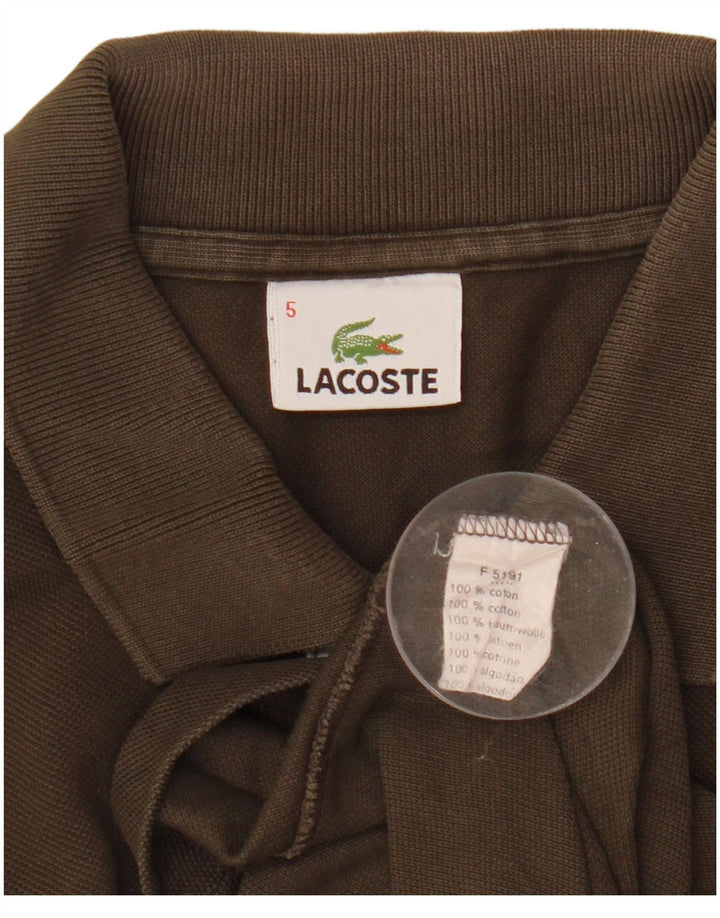 Lacoste Herren-Poloshirt, Größe 5, groß, braune Baumwolle