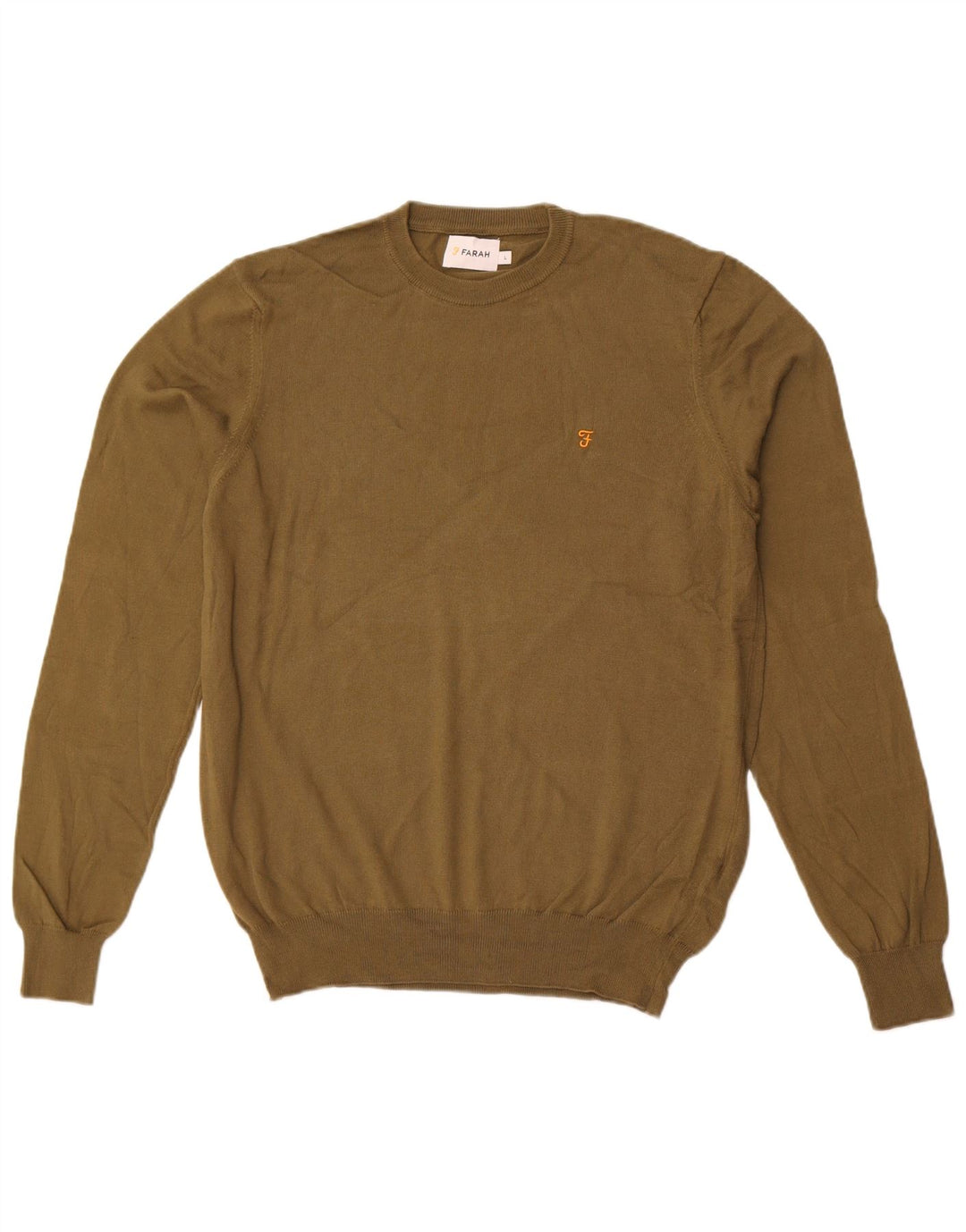 Farah Herren-Pullover mit Rundhalsausschnitt, groß, Khaki, Baumwolle