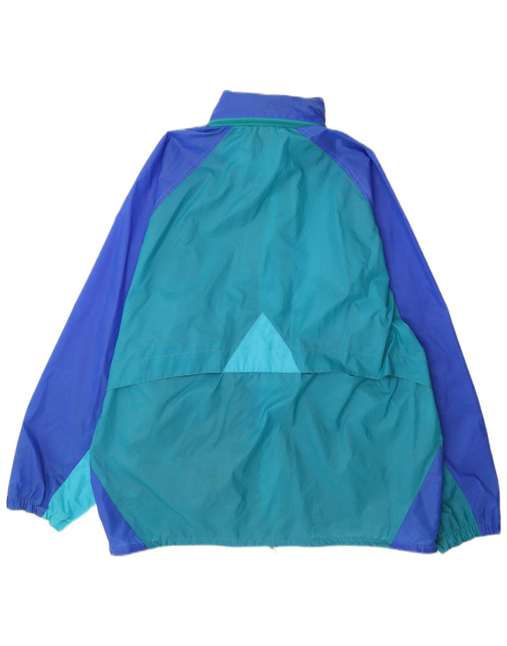 K-Way Herren-Regenjacke mit Kapuze, UK 42, XL, blaues Colourblock-Polyamid