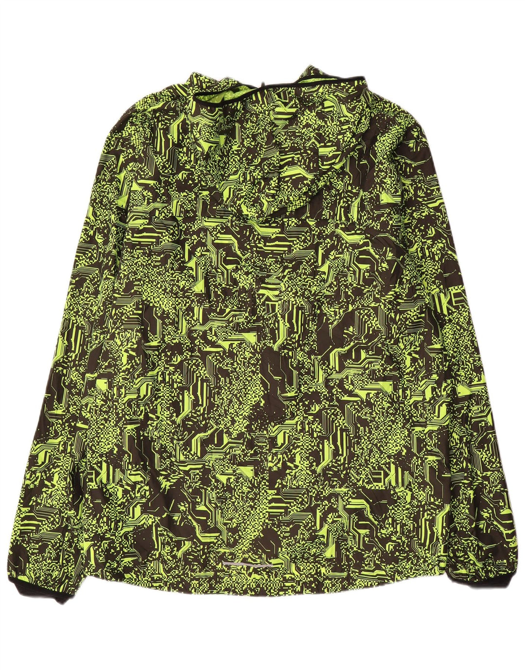 Nike Herren Lauf-Regenjacke mit Kapuze, UK 42, XL, grün, geometrisch, Polyester