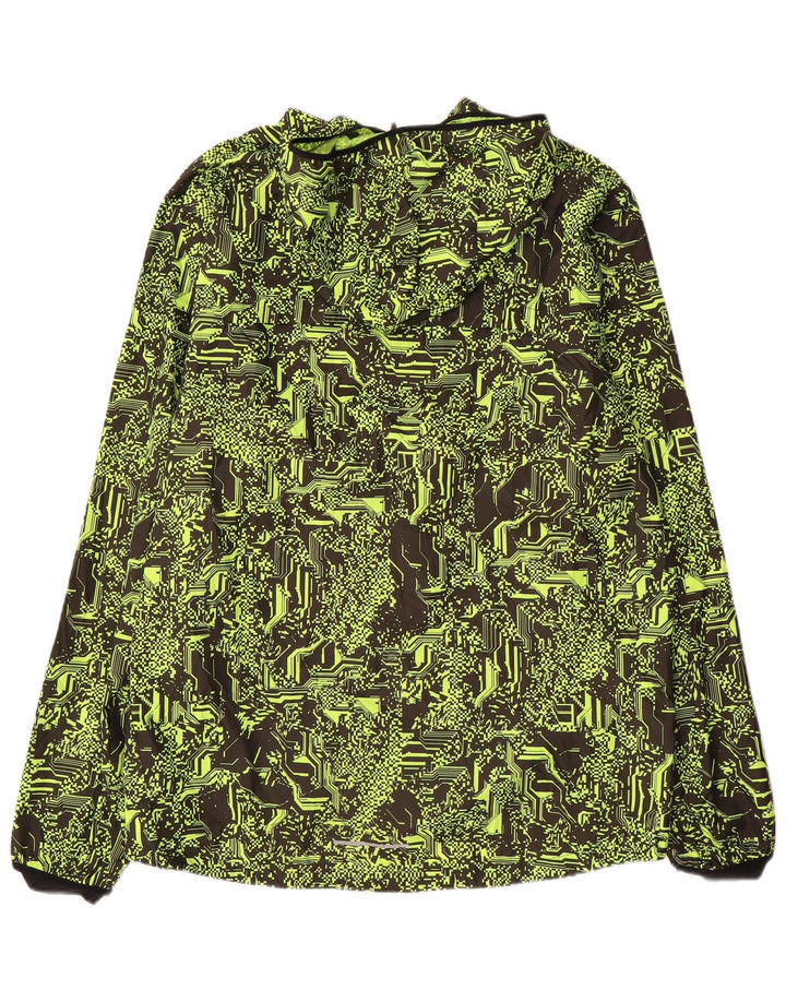 Nike Herren Lauf-Regenjacke mit Kapuze, UK 42, XL, grün, geometrisch, Polyester