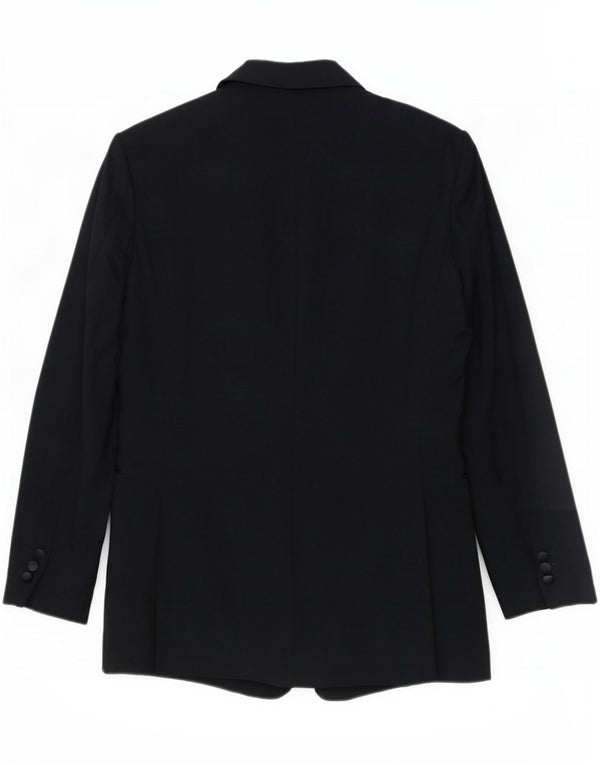 Pal Zileri Mens Double Breasted Blazer Jacket IT 50 Large Black Virgin Wool