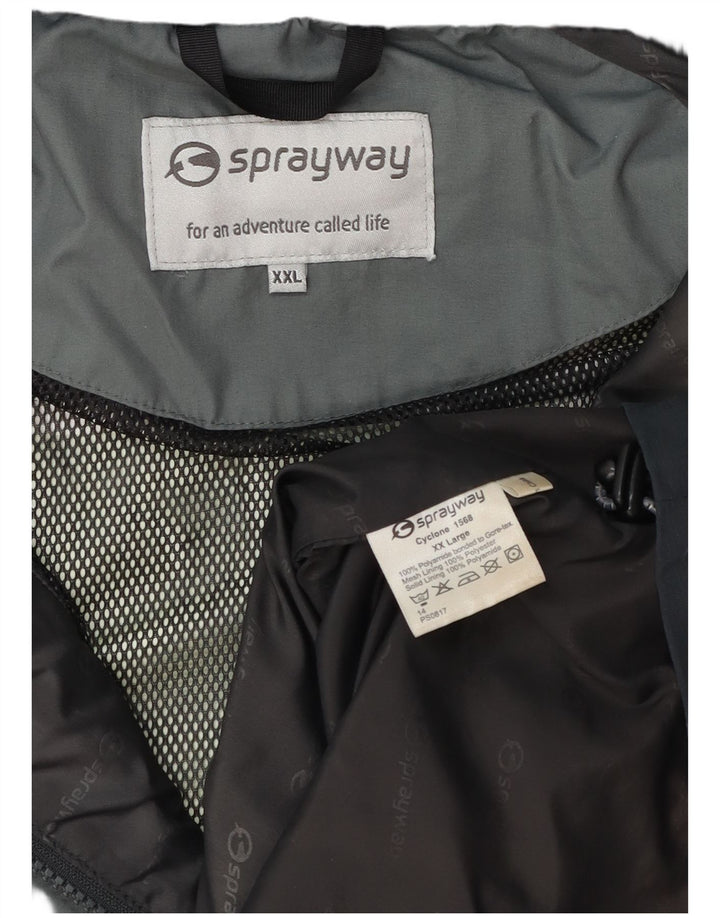 Sprayway Herren-Regenjacke mit Kapuze, UK 44 2XL, blaues Colourblock-Polyamid
