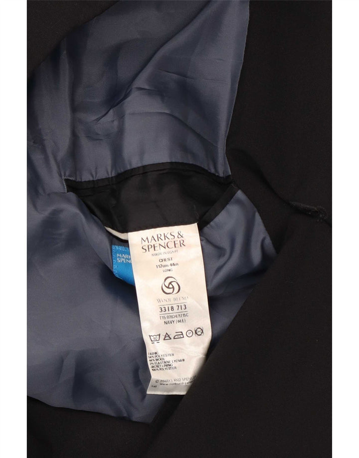 Marks & Spencer Herren-Blazer mit 3 Knöpfen, UK 44, XL, Schwarz, Polyester