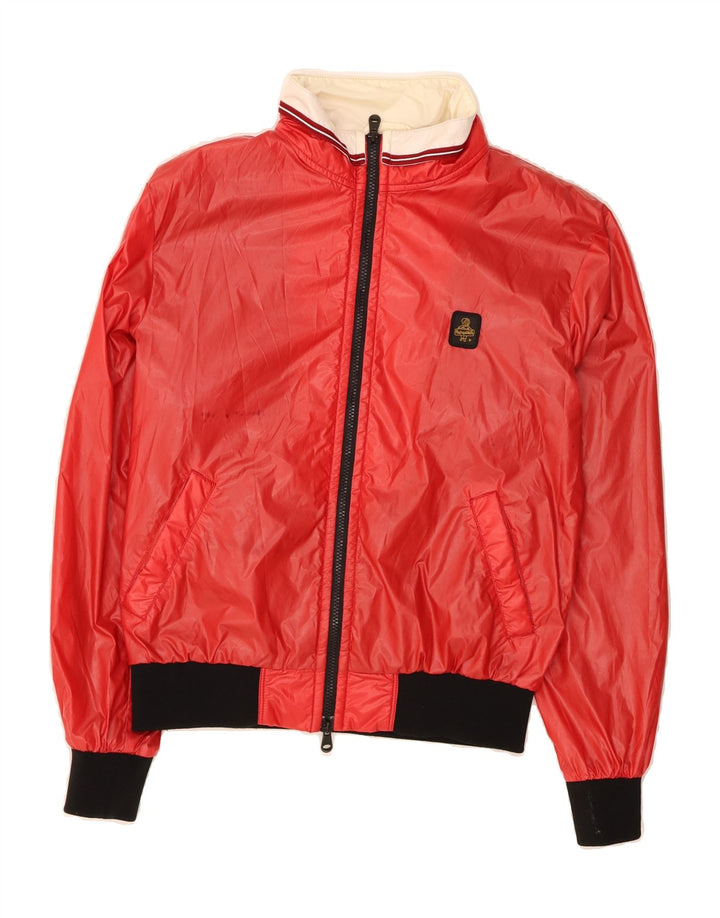 REFRIGIWEAR Mens Bomber Jacket IT 50 Large Red Polyester Vintage Refrigiwear and Second-Hand Refrigiwear from Messina Hembry 