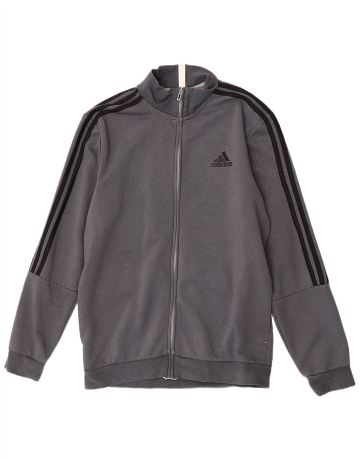Adidas Herren Trainingsanzug Top Jacke UK 40/42 Mittelgraue Baumwolle