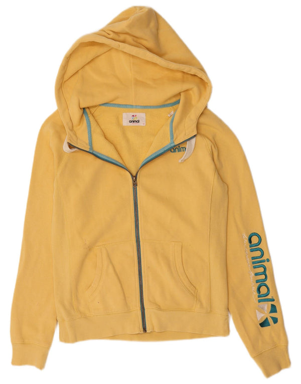 Animal Damen-Kapuzenpullover mit grafischem Reißverschluss, UK 12, mittelgelb, Baumwolle