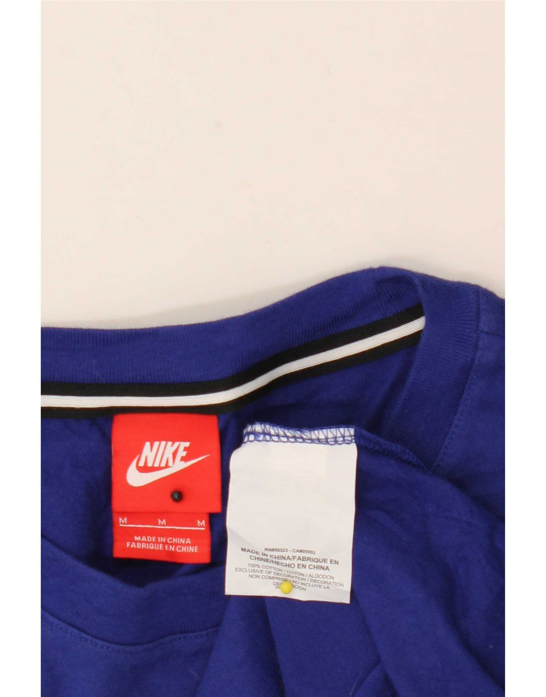 Nike Herren-Grafikoberteil mit 3/4-Ärmeln, mittelblau gestreift, Baumwolle