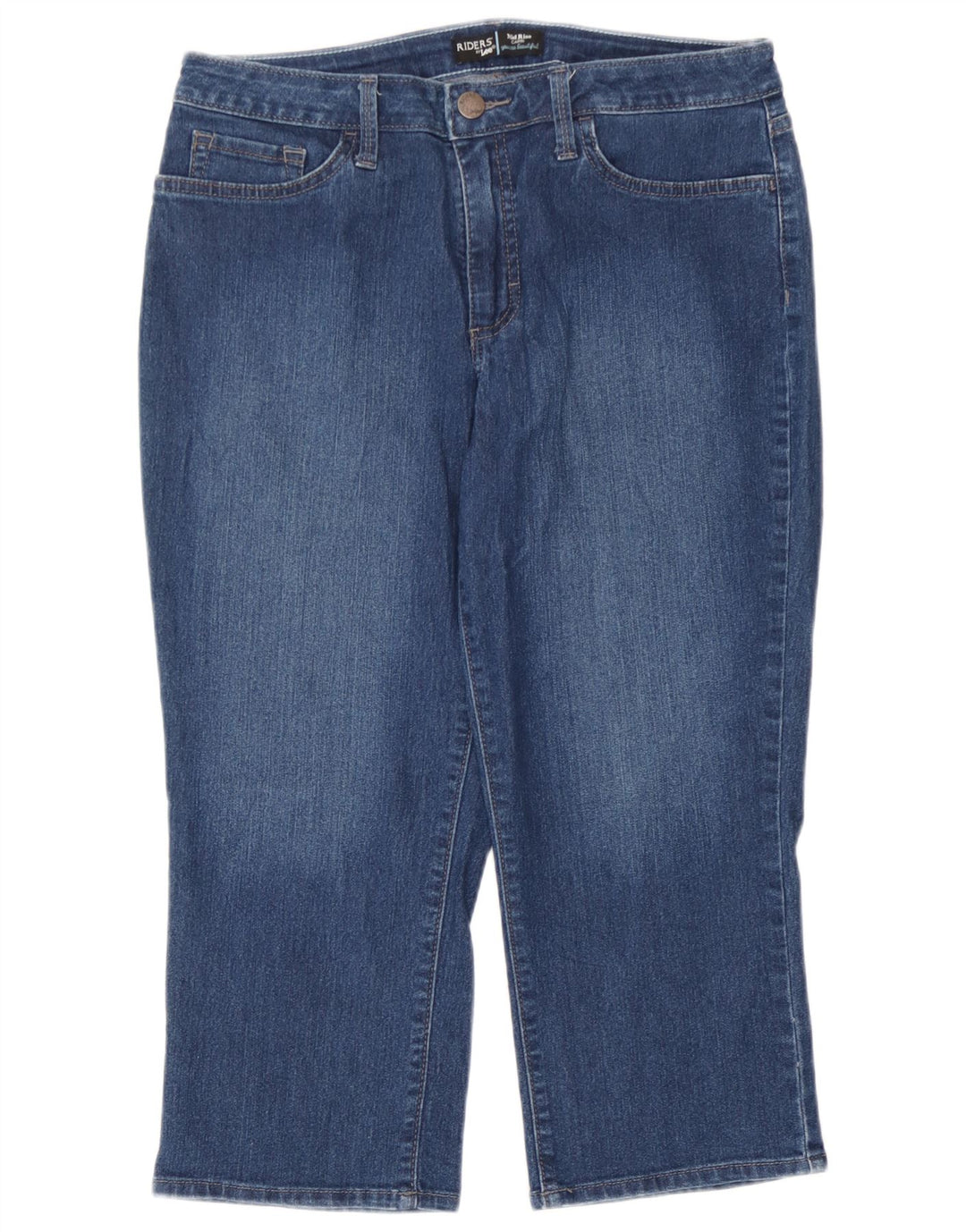 Lee Damen Capri-Jeans mit mittelhohem Bund, W32, L21, Blau
