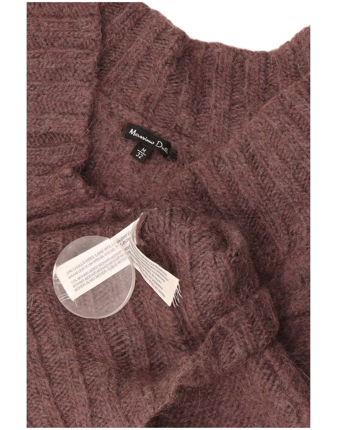 MASSIMO DUTTI Damen-Pullover mit V-Ausschnitt, UK 12, mittleres Burgunderrot