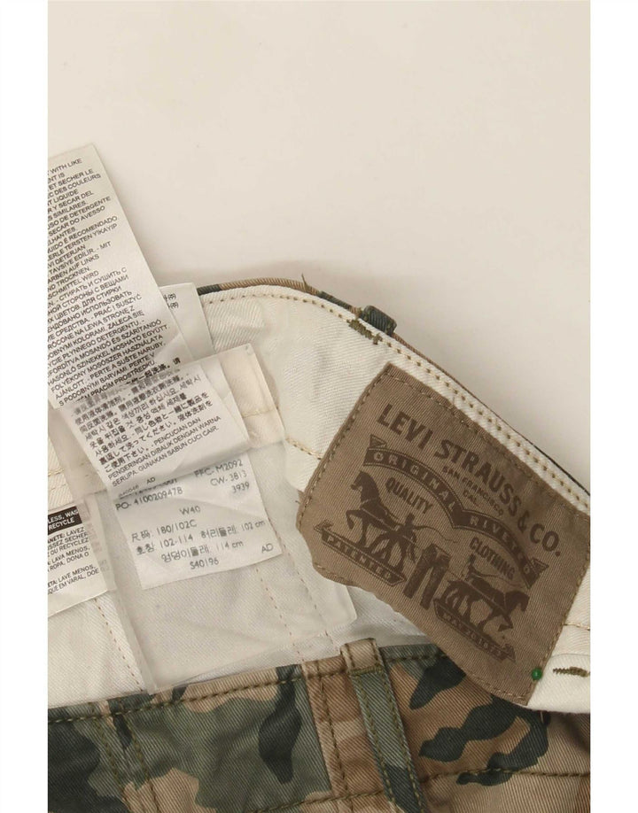 Levi's Herren Cargoshorts W40 XL Khaki Camouflage Baumwolle