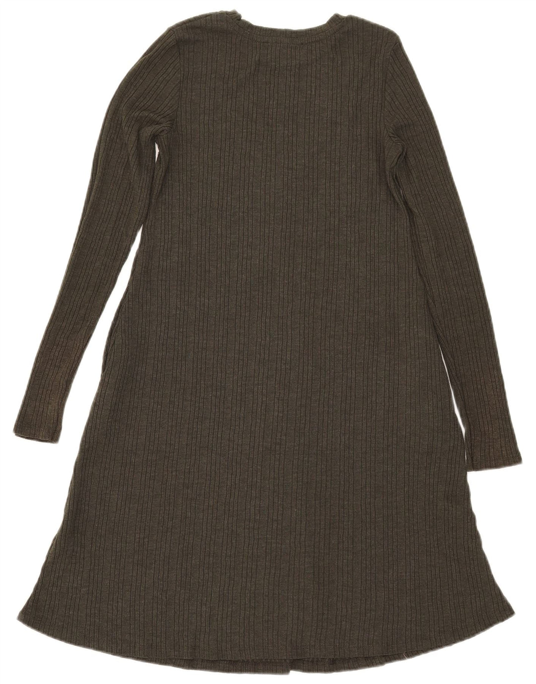 Marks & Spencer Damen-Langarmkleid in A-Linie, Größe S, Khaki, Polyester
