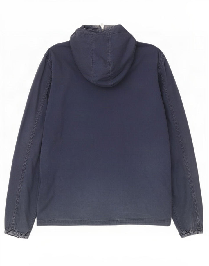 Pretty Green Herren-Bomberjacke mit Kapuze, UK 38, mittelmarineblaue Baumwolle