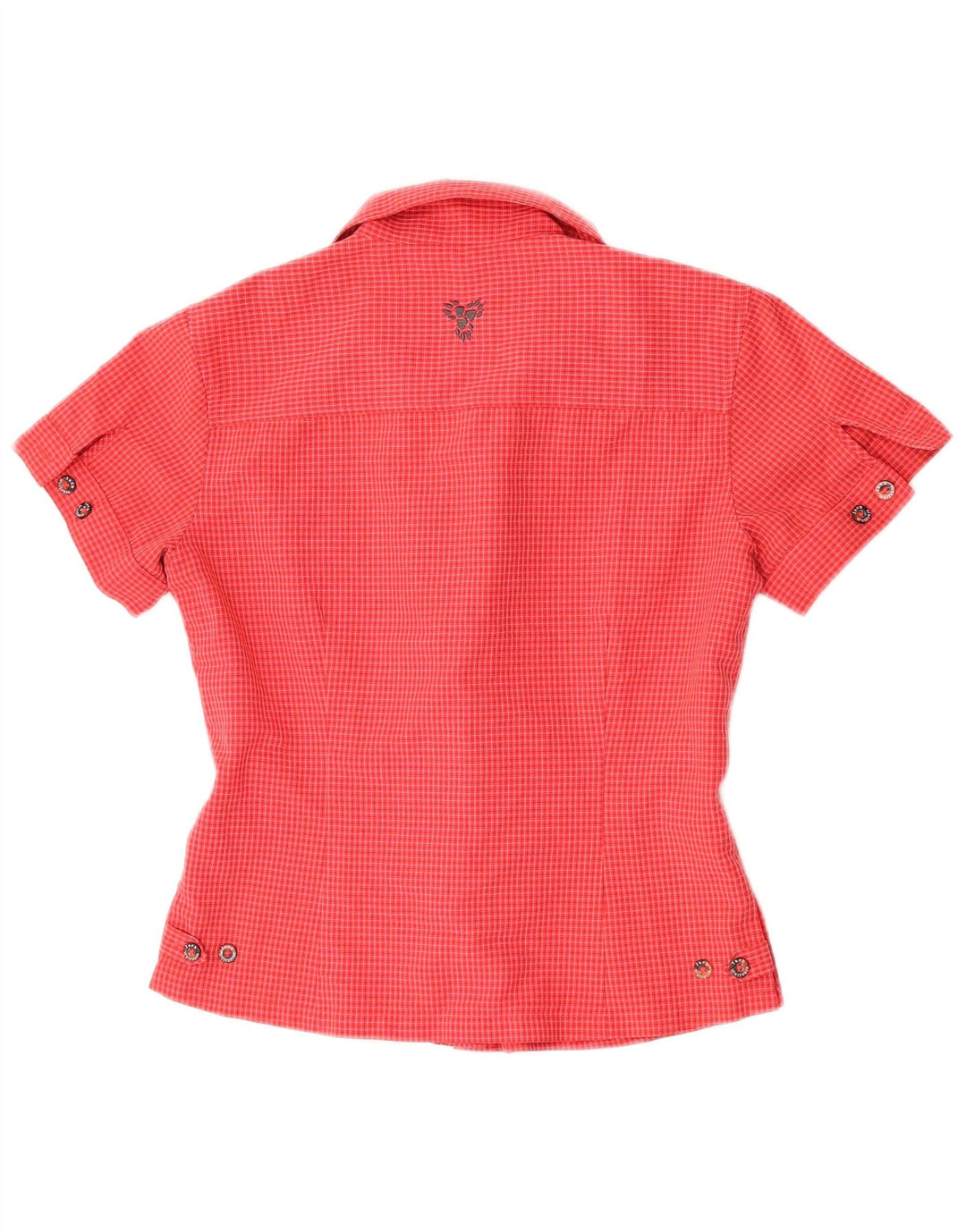 Jack Wolfskin Damen Kurzarmhemd UK 8 Small Red Check Polyester