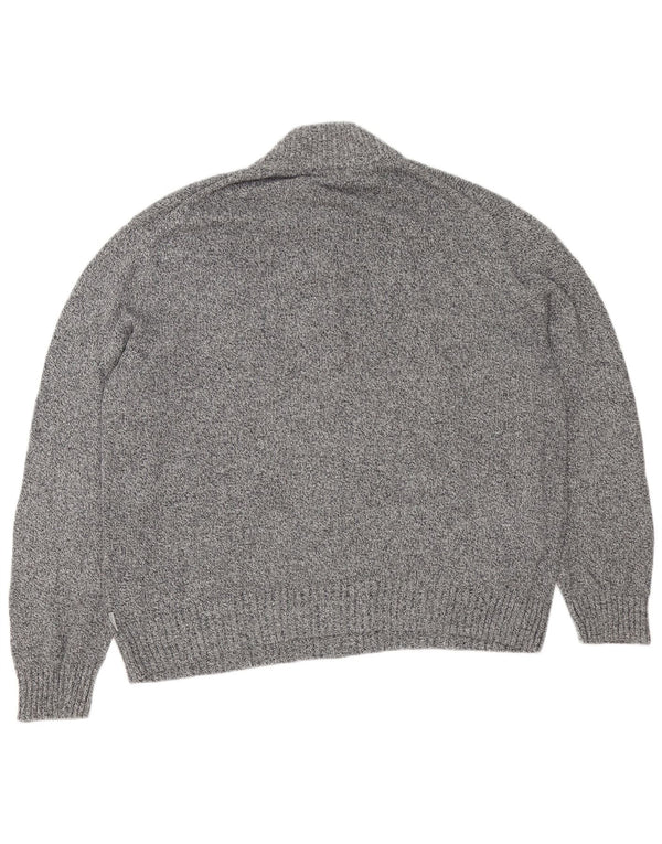 Calvin Klein Herren-Pullover mit Reißverschluss, 2XL, grau gefleckte Baumwolle