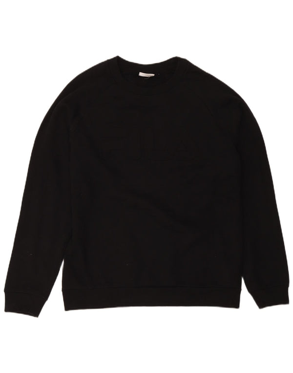 Fila Herren-Sweatshirt mit normaler Passform, mittelschwarze Baumwolle