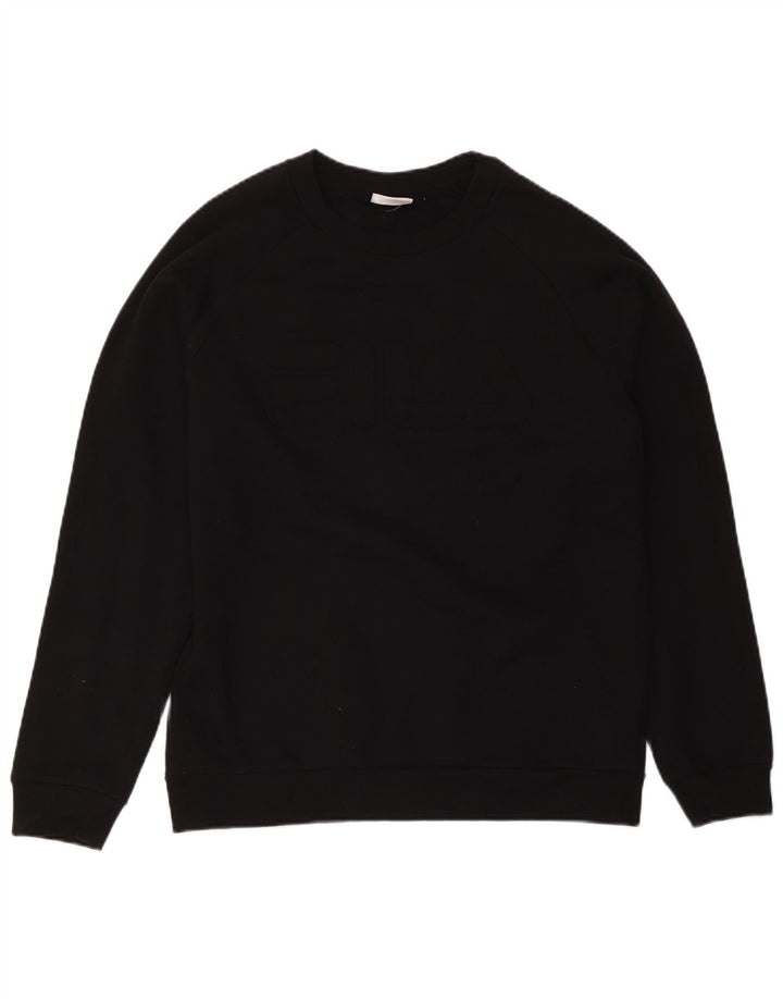 Fila Herren-Sweatshirt mit normaler Passform, mittelschwarze Baumwolle
