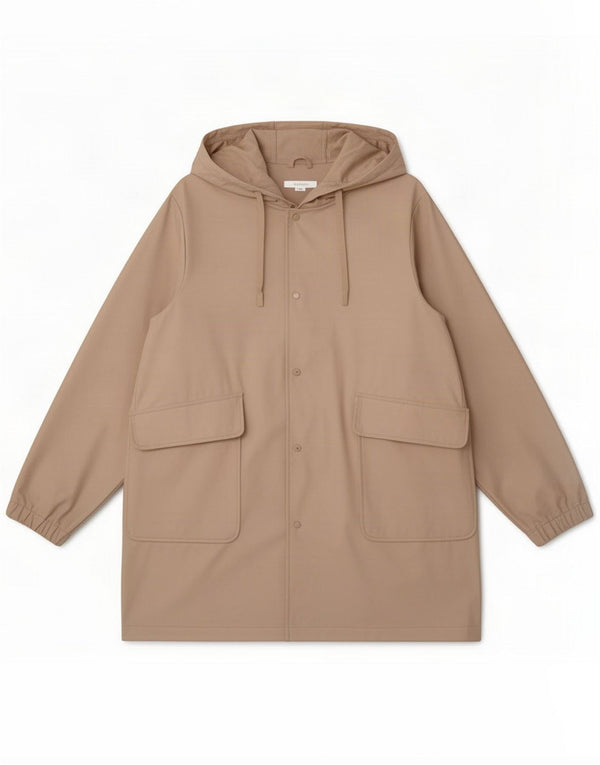 Zara Damen-Parka mit Kapuze, UK 18, XL, Beige, Polyester