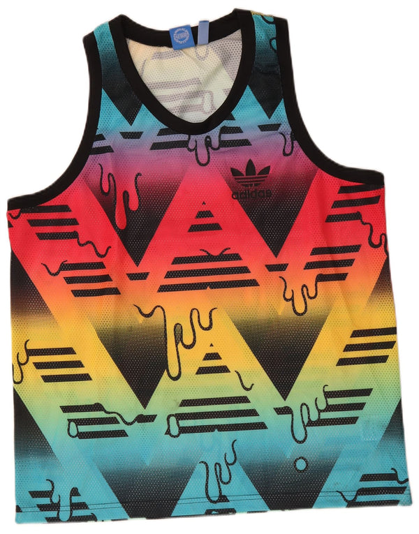Adidas Herren-Weste mit abstraktem Muster, groß, mehrfarbig, Polyester