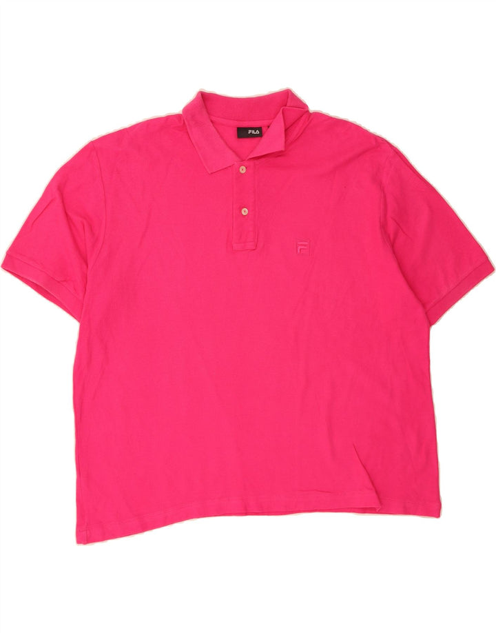 FILA Mens Polo Shirt 2XL Pink Vintage Fila and Second-Hand Fila from Messina Hembry 