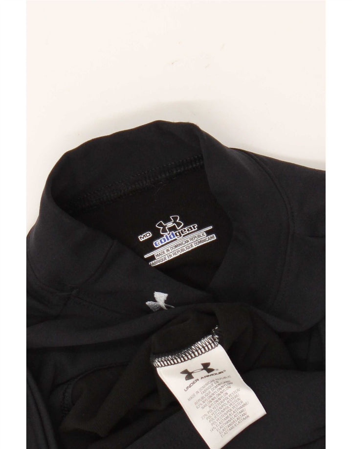 Under Armour Damen Cold Gear Top Langarm UK 12 Medium Schwarz Nylon