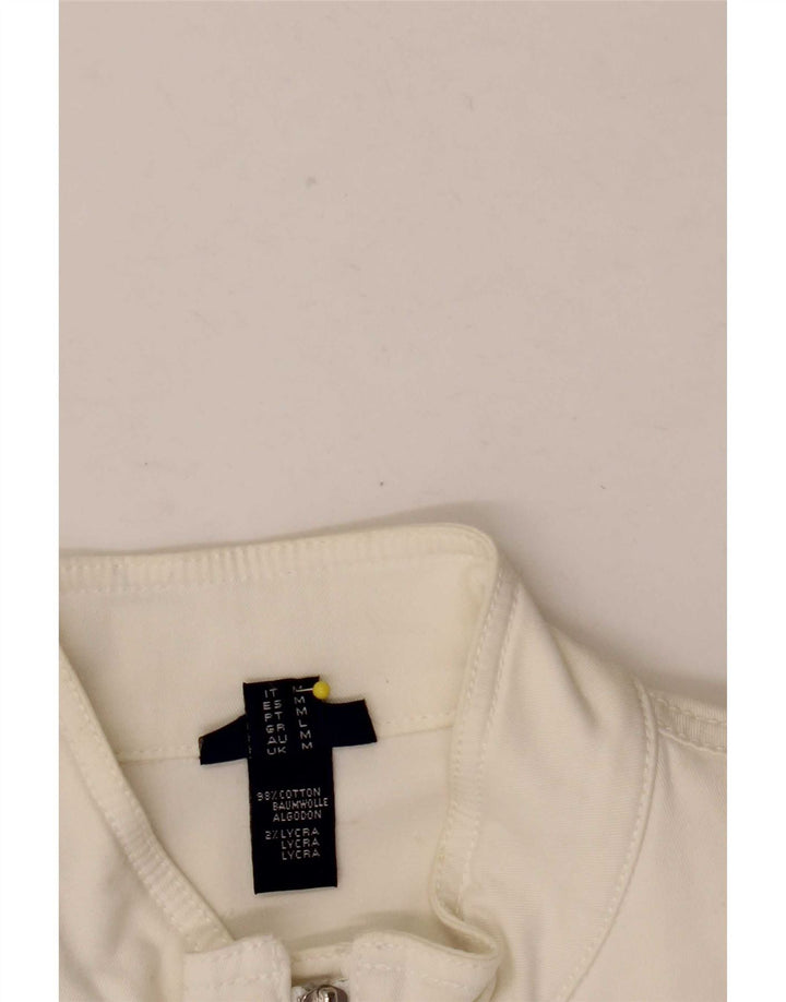 Gant Damen Bomberjacke UK 12 Mittelweiße Baumwolle