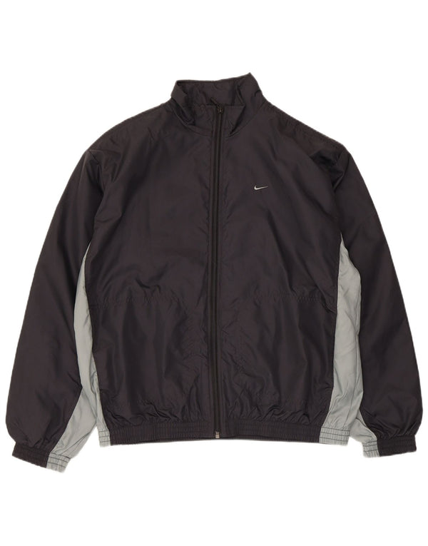 Nike Jungen-Trainingsanzugoberteil, Jacke, 13–14 Jahre, XL, schwarzes Colourblock-Nylon