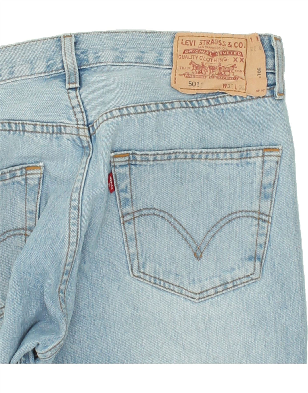 LEVI'S Herren 501 Straight Jeans W32 L32 Blaue Baumwolle