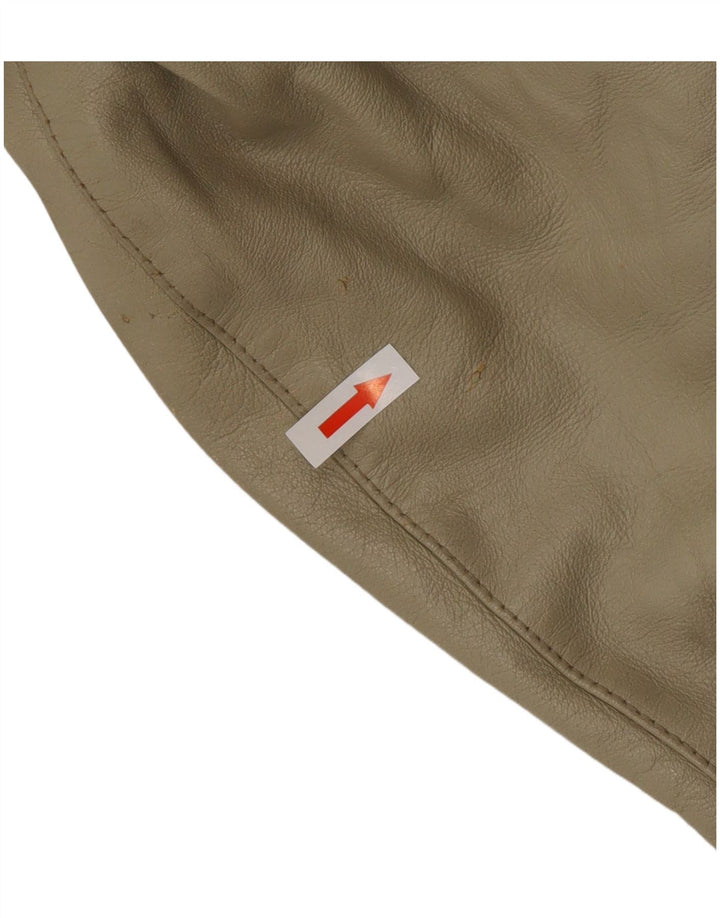 Vintage Damen Ledermantel UK 12 Medium Beige