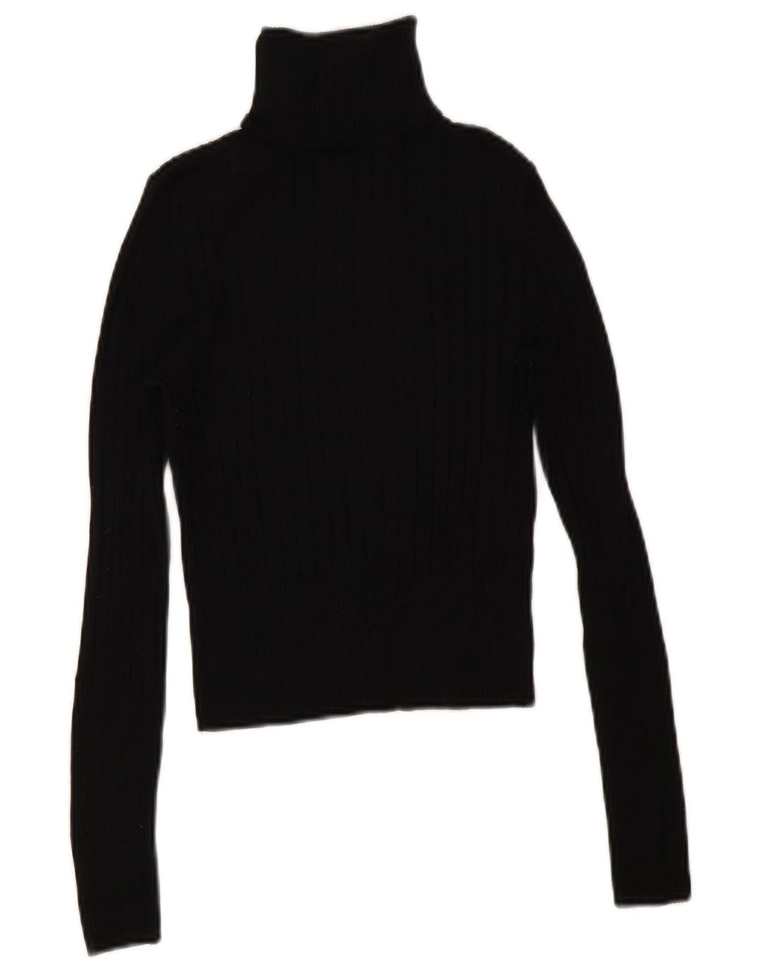Zara Damen Crop Rollkragenpullover Pullover UK 12 Mittelschwarze Viskose