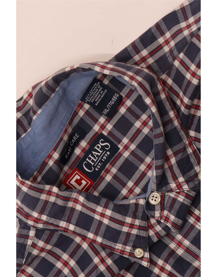 Chaps Herren-Hemd, pflegeleicht, 2XL, marineblau, kariert, Baumwolle