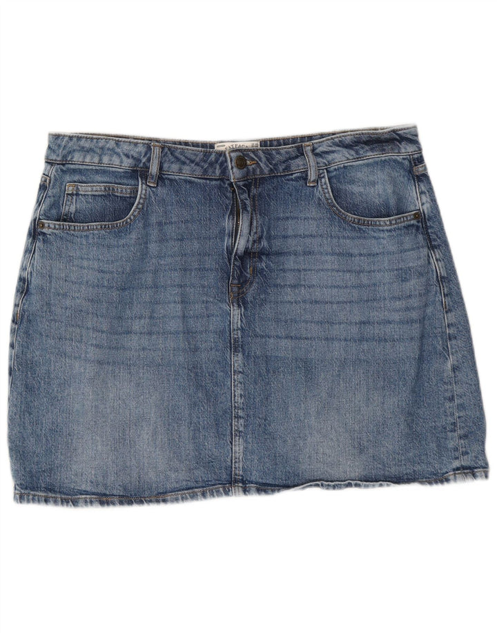 Fat Face Damen Jeansrock UK 16 Large W38 Blaue Baumwolle