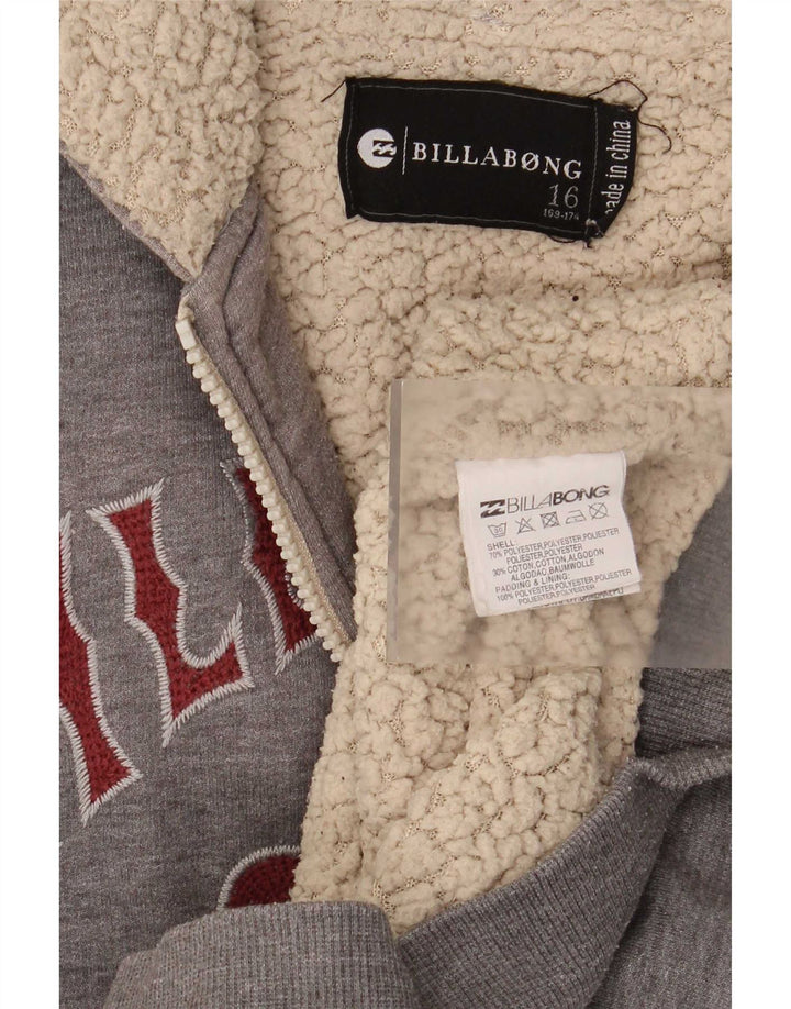 Billabong Jungen-Kapuzenpullover mit grafischem Reißverschluss, 15–16 Jahre, graues Polyester