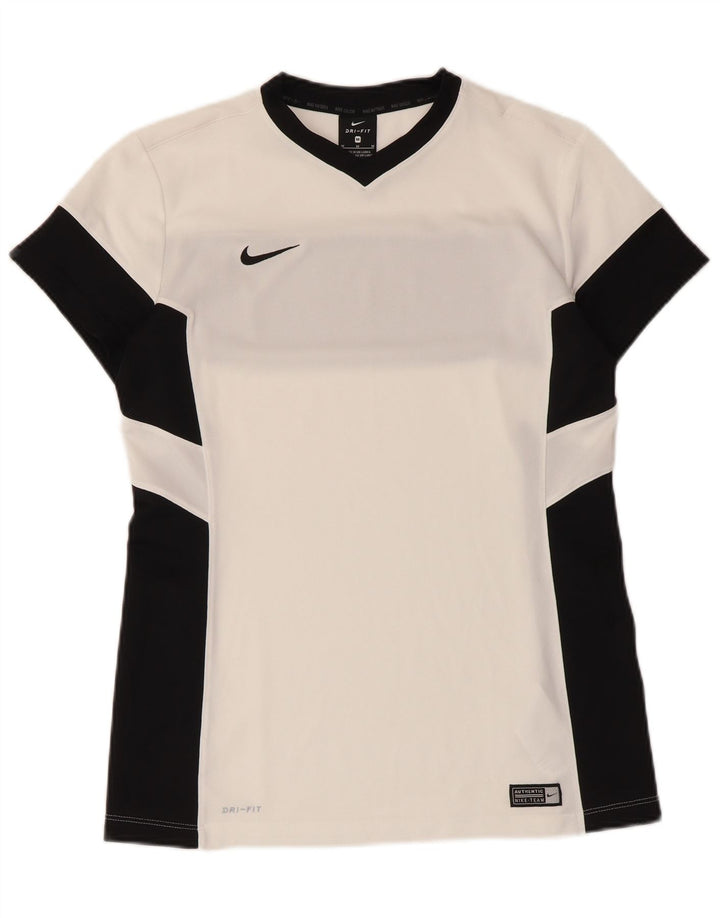 Nike Herren Dri Fit T-Shirt-Oberteil Mittelweißes Colourblock-Polyester