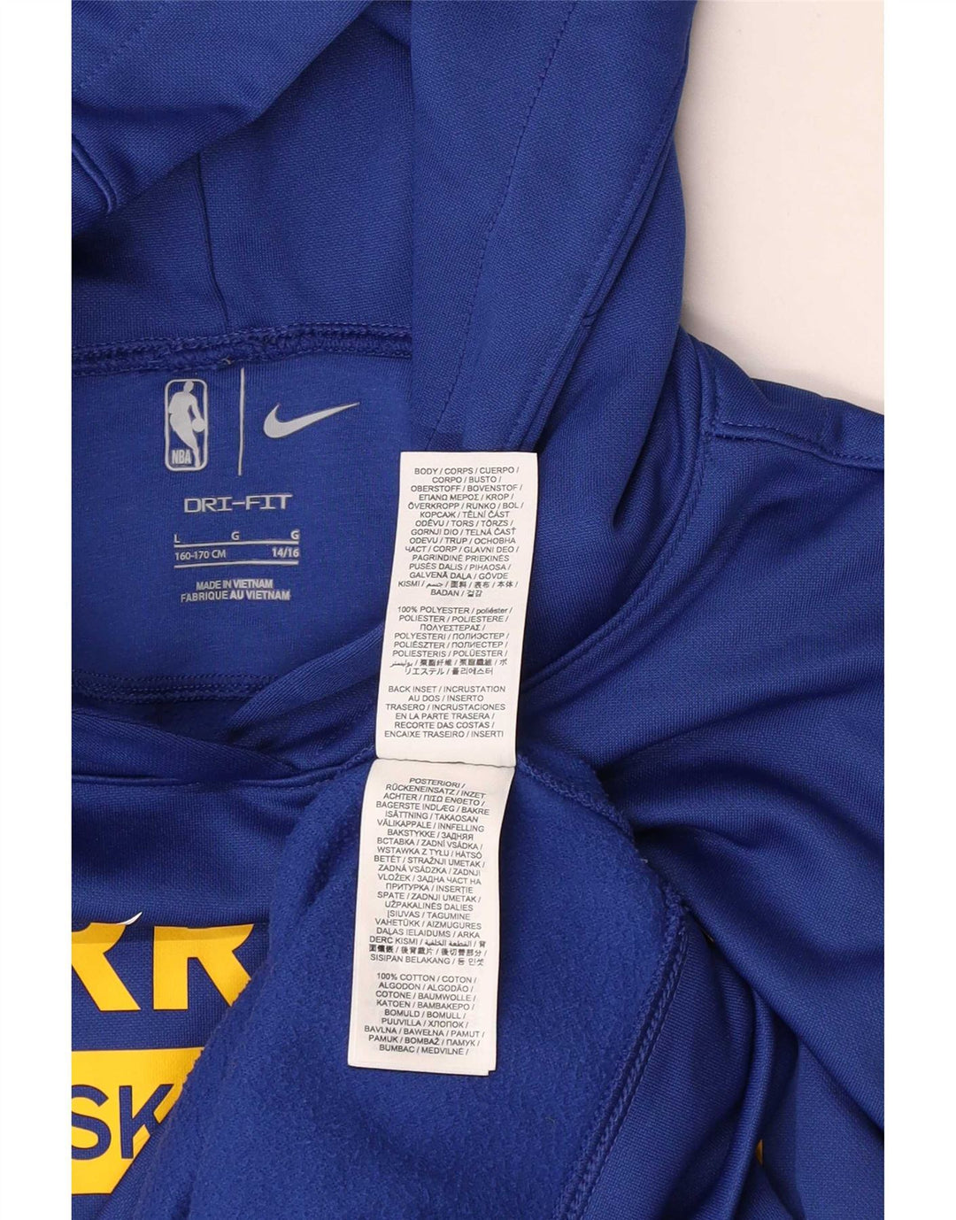 Nike Boys Warriors Graphic Kapuzenpullover, 12–13 Jahre, groß, blau, Polyester