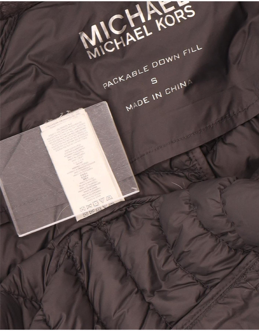 Michael Kors Damen Wattierte Jacke UK 10 Small Graues Nylon