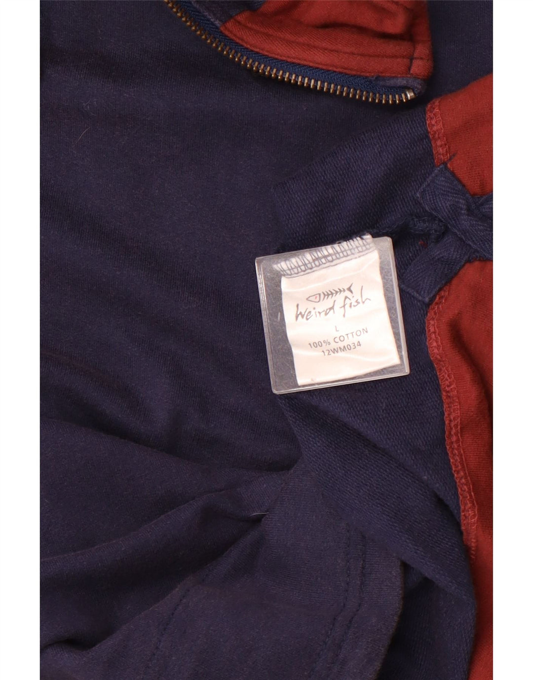 Weird Fish Herren-Oberteil mit 1/4-Reißverschluss, langärmlig, groß, marineblau, Baumwolle