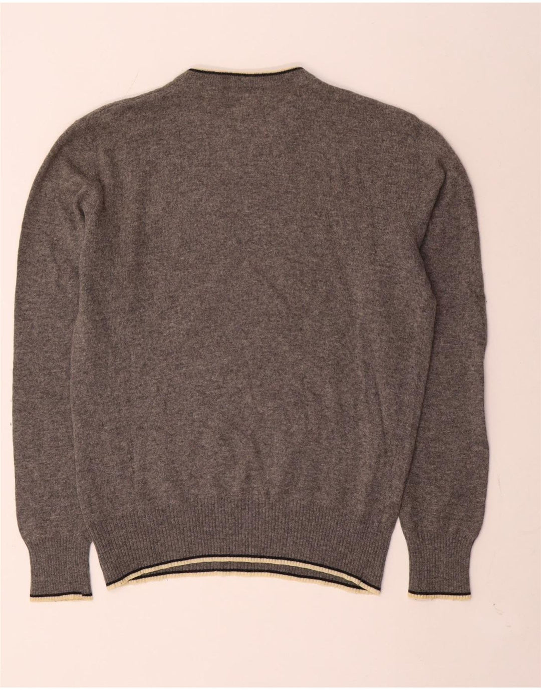 North Sails Herren-Pullover mit grafischem Rundhalsausschnitt, mittelgrau gesprenkelte Wolle