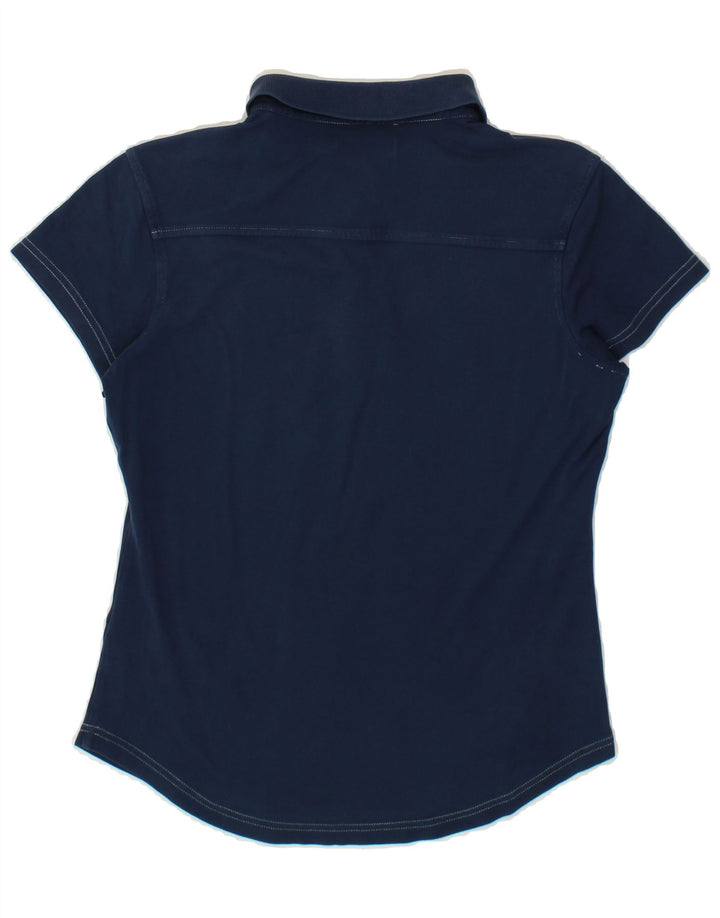 FILA Womens Polo Shirt UK 12 Medium Navy Blue Cotton Vintage Fila and Second-Hand Fila from Messina Hembry 