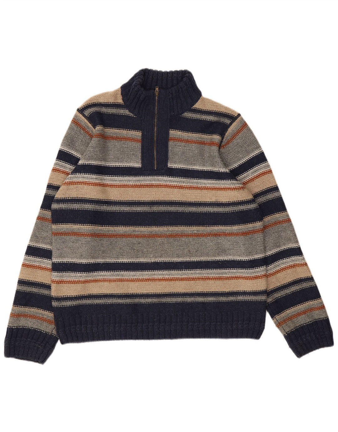 Marks & Spencer Herren North Coast Pullover mit Reißverschluss am Hals, Größe L, Marineblau