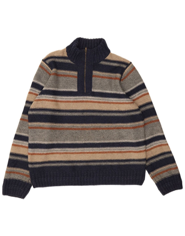 Marks & Spencer Herren North Coast Pullover mit Reißverschluss am Hals, Größe L, Marineblau