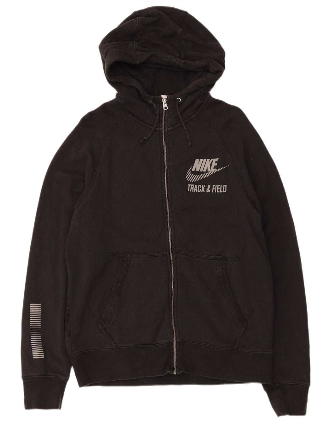 Nike Herren-Kapuzenpullover mit grafischem Reißverschluss, mittelschwarz, Baumwolle