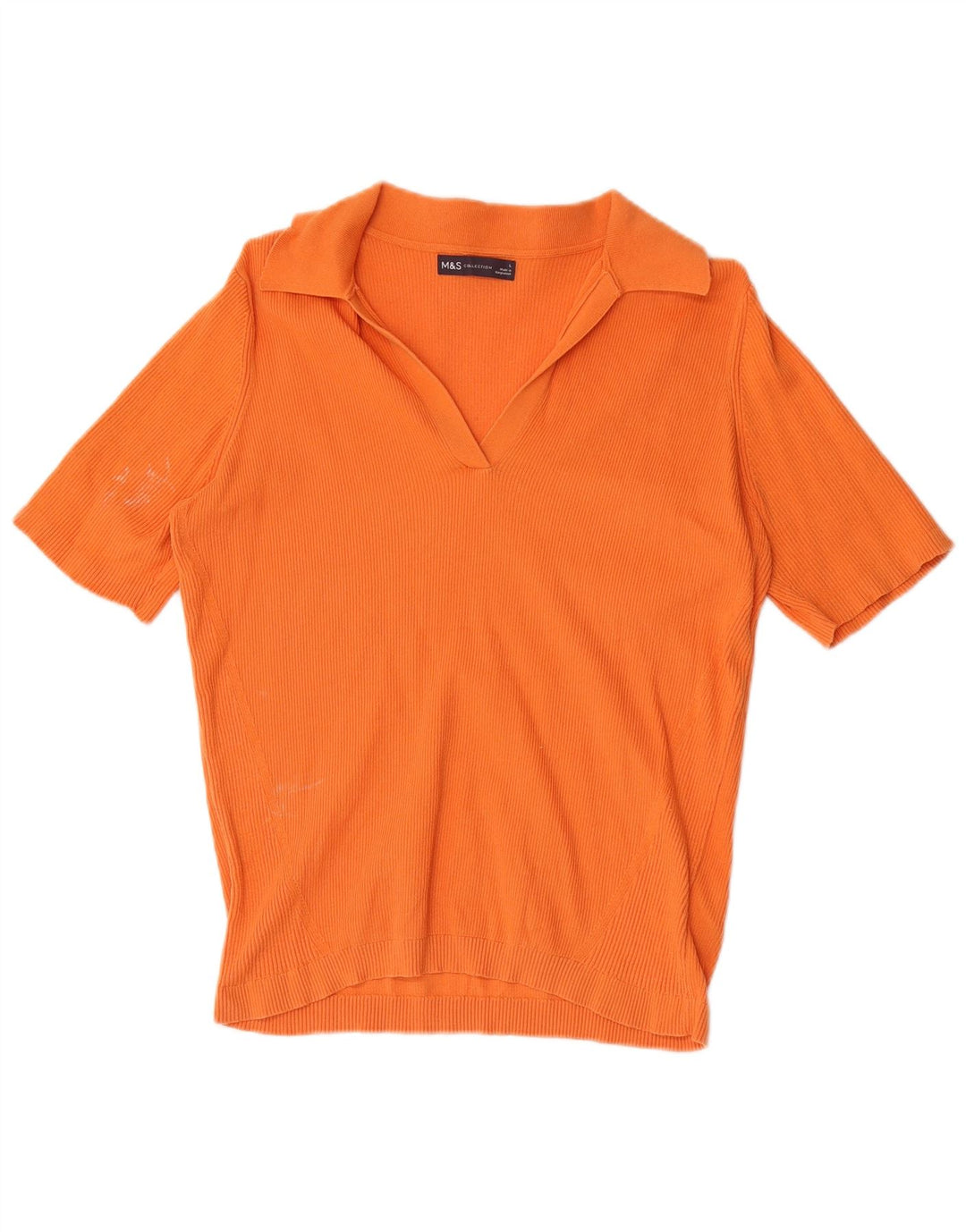 Marks & Spencer Damen Poloshirt UK 16 Large Orange Baumwolle